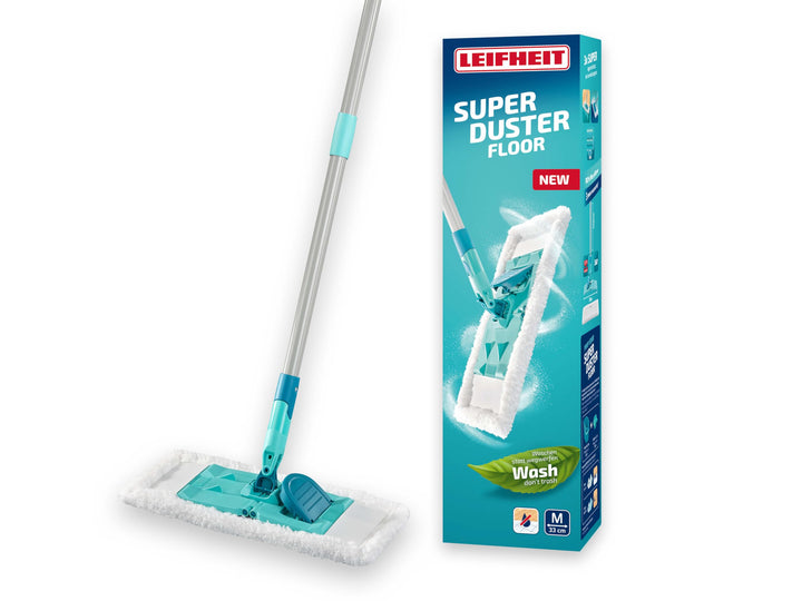 Leifheit SUPERDUSTER Floor, waschbarer Staubwischer Boden mit Rundum-Staubbezug für Hartböden und Fu
