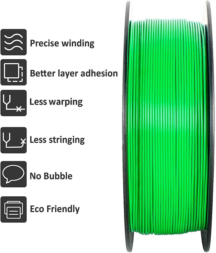 PLA Filament 1.75mm,GIANTARM 3D Drucker Filament PLA Grün 1kg Spool C-Grüner, C-Grüner