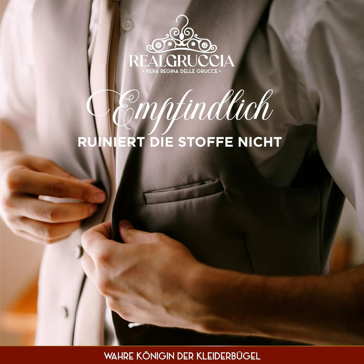 20 Kleiderbügel aus Holz Anti-Rutsch-Einkerbungen Holzbügel 22x45cm Farbe Kirsche - RealGruccia von