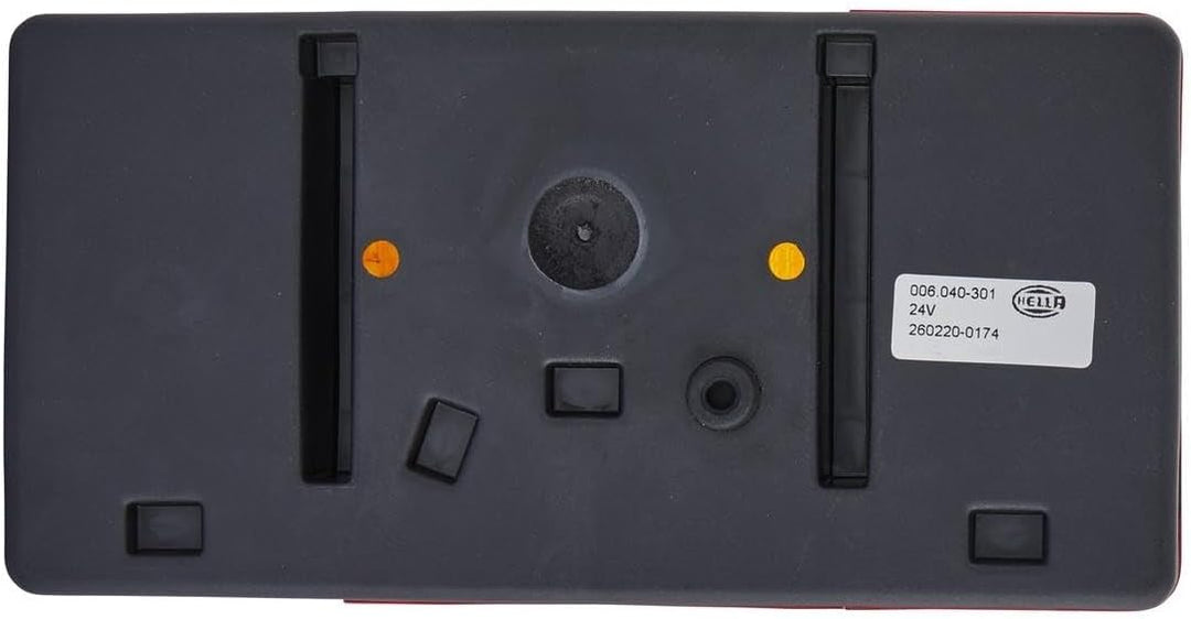 HELLA - Heckleuchte - Glühlampe - 24/12V - Anbau - Lichtscheibenfarbe: rot/gelb - Stecker: Flachstec