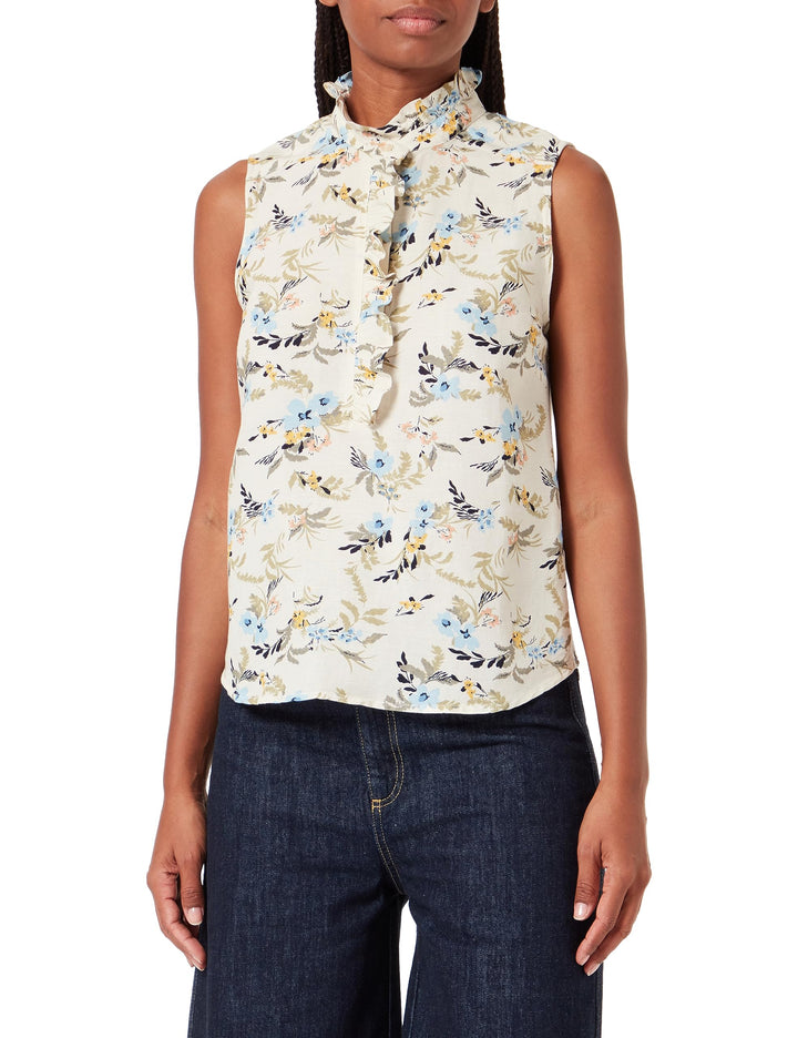 Part Two Damen Poulapw to Shirt Classic Fit Shirt 30 Blue Leaf Bouquet Print, 30 Blue Leaf Bouquet P