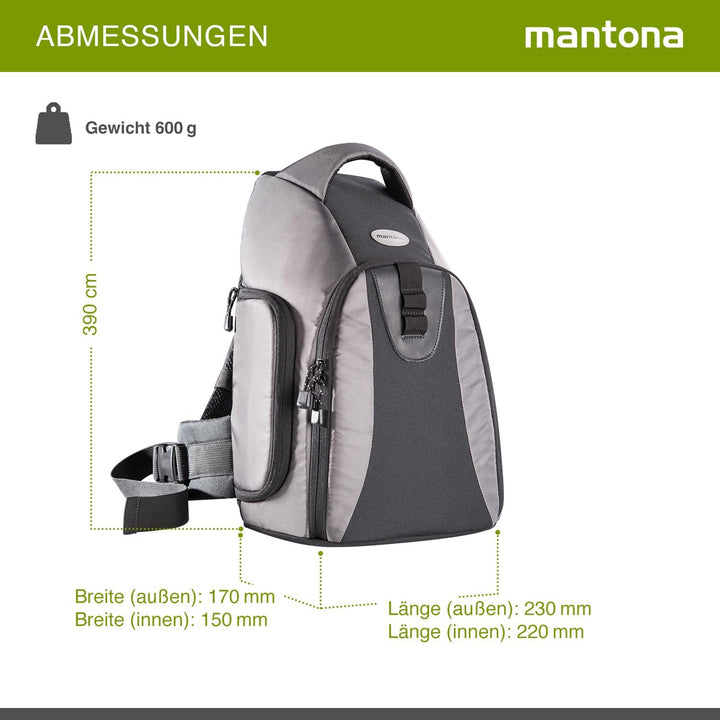 Mantona Fotorucksack Miami, Leichter Kamerarucksack für DSLR & Systemkameras, Fototasche mit Flexibl