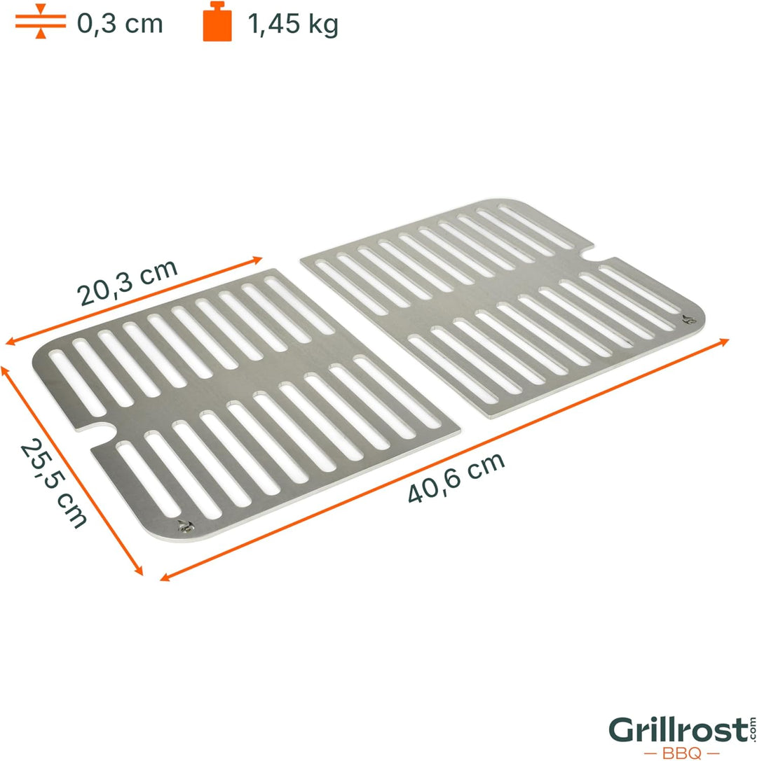 Grillrost.com Das Original Edelstahl INOX Grillroste für Weber Go-Anywhere | spülmaschinenfest - Set