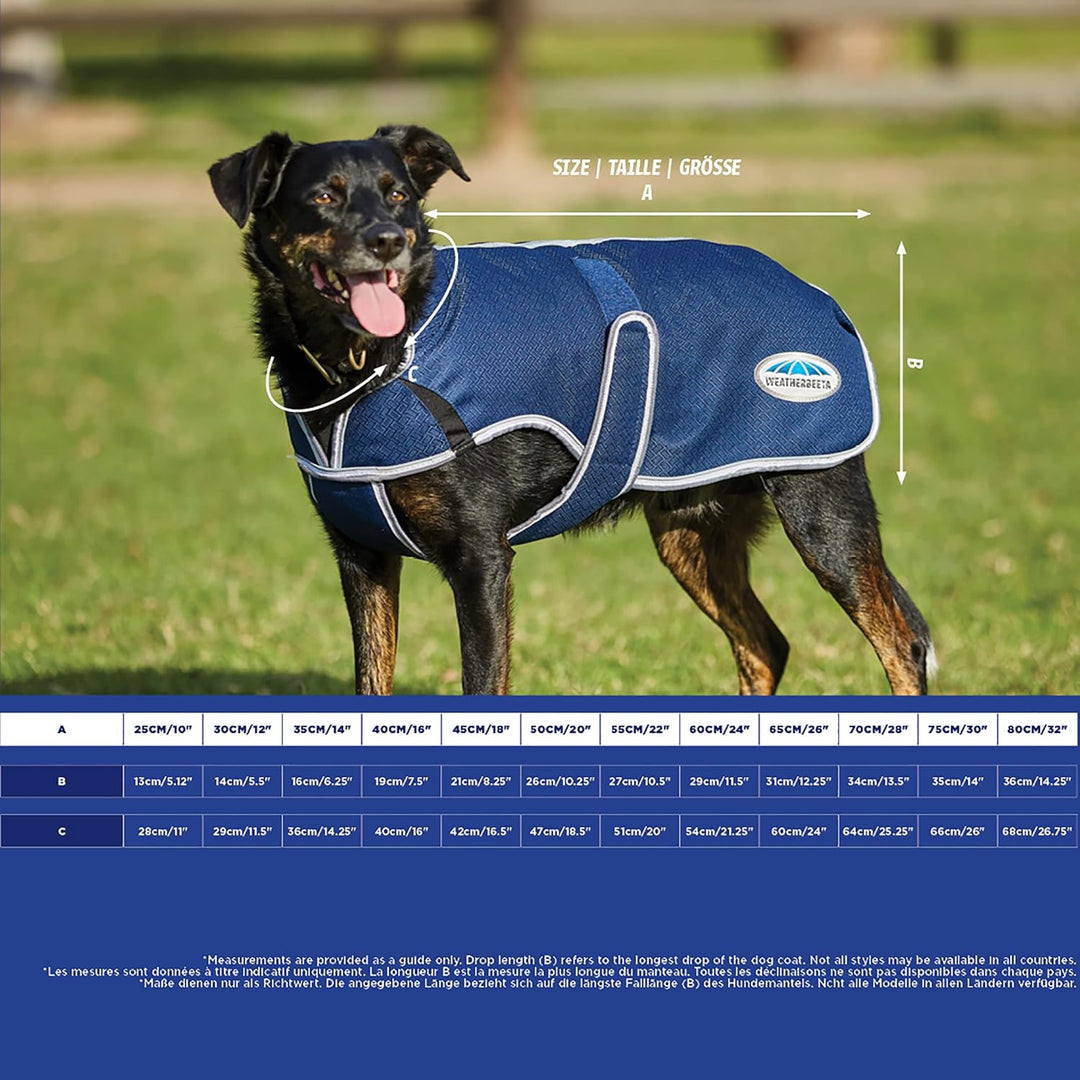 Weatherbeeta - Hund Comfitec Premier Kostenlos Parka Delux Hundemantel - Dunkelblau/Grau/Weiss 35 cm