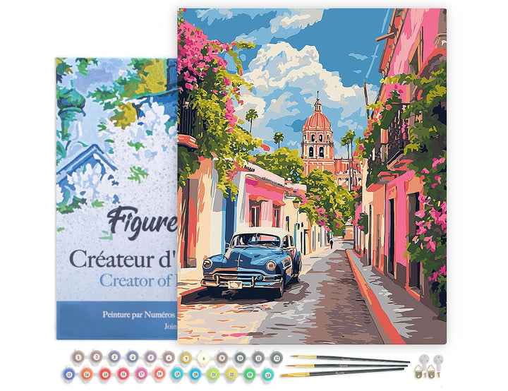 Figured'Art Malen Nach Zahlen Erwachsene Mit Rahmen Oldtimer Auto in Mexiko City - Paint by Numbers