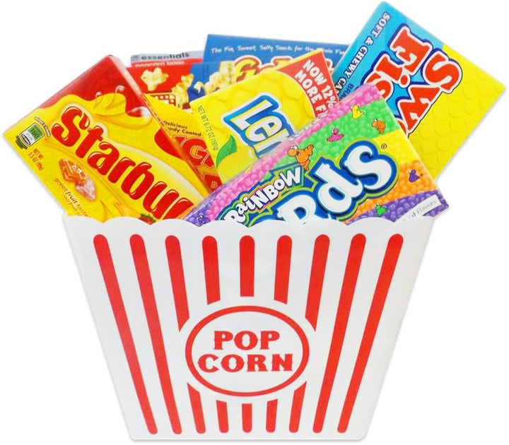 Novelty Place Kunststoff rot &amp; weiss gestreiften klassischen Popcornbehälter für Movie Night - 8 "Qu