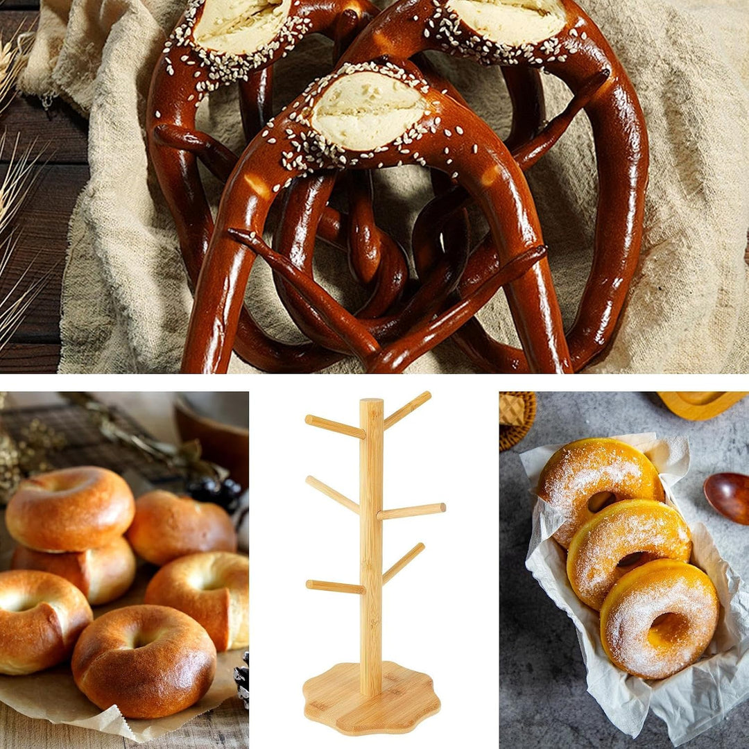 Générique Brezelständer, Wurstständer aus Holz, Thekenständer in Baumform für Wurst und Donuts