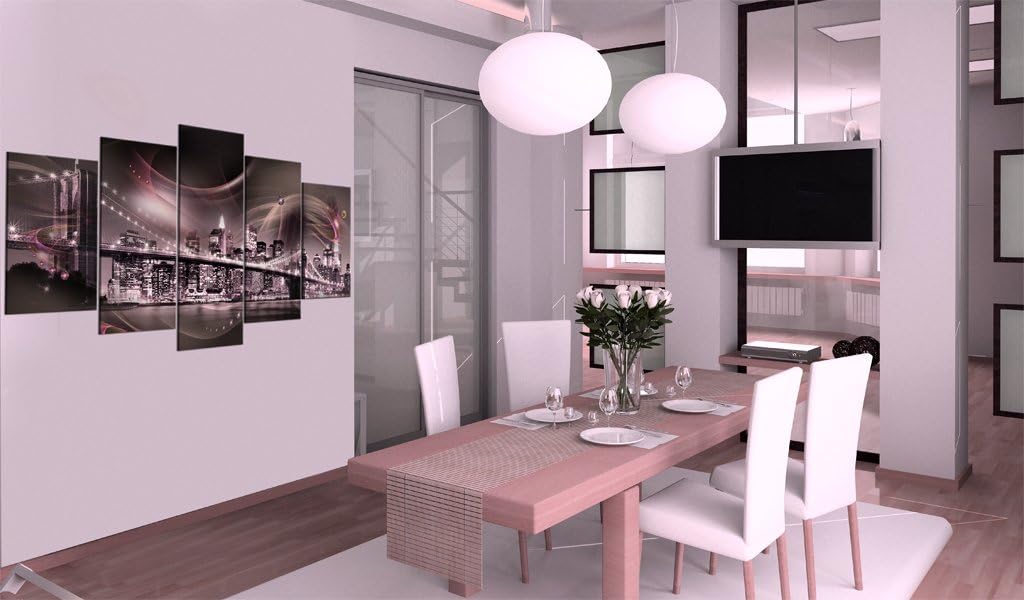murando - Wandbilder XXL New York 100x50cm 5 tlg - Wand Deko Leinwand Bilder Gross Wanddeko Wohnzimm