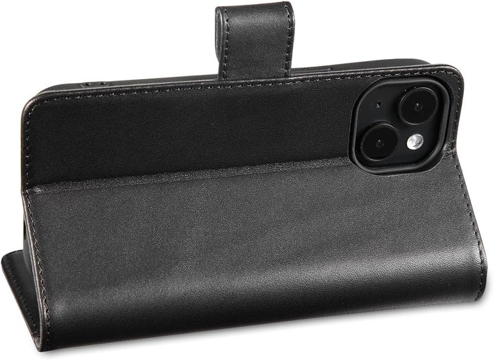LENSUN Echtleder Hülle für iPhone 15, Handyhülle [Echtes Leder][Magnetverschluss][RFID Schutz] Handy