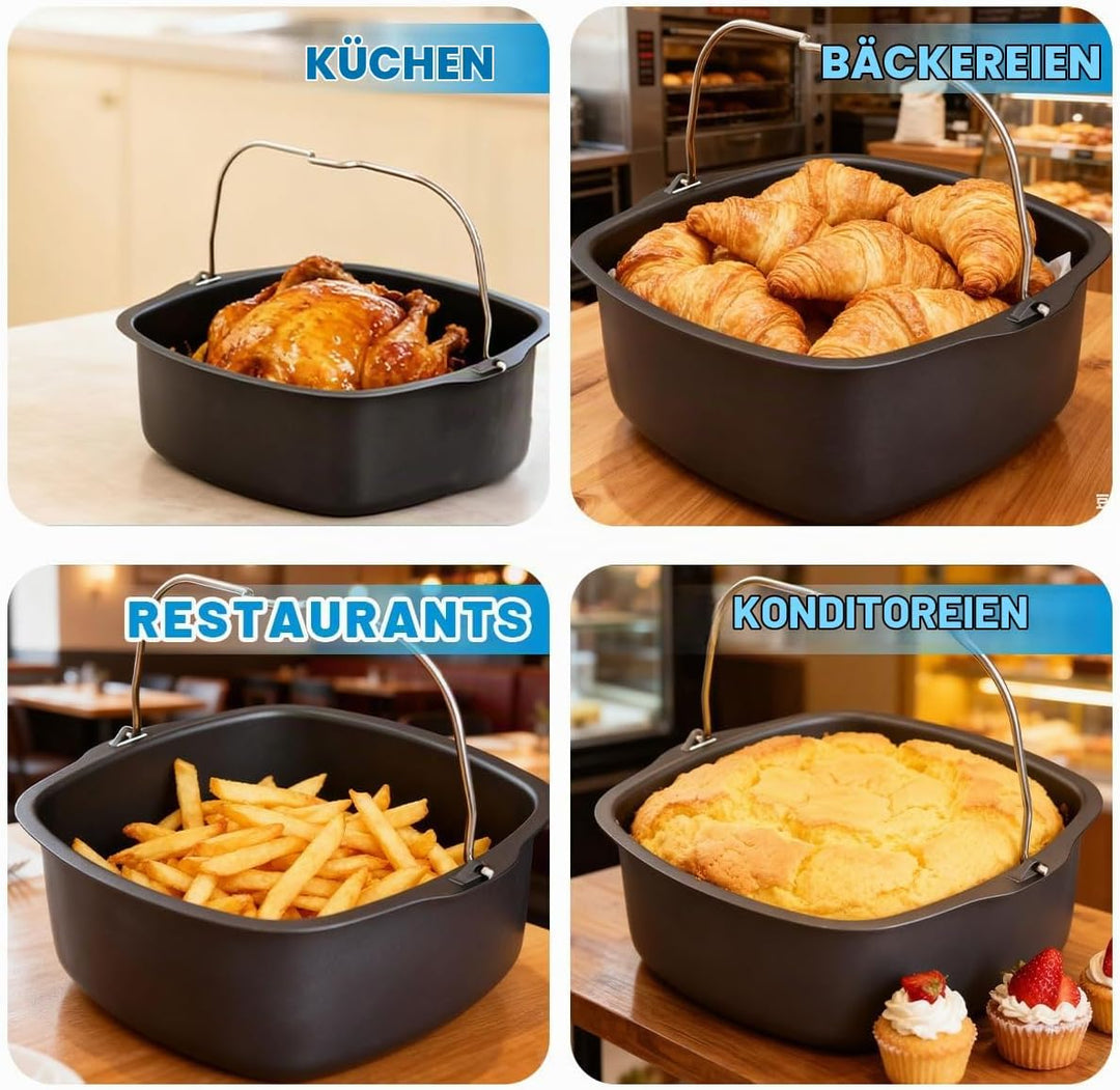 Airfryer Backform 22 cm Heissluftfritteuse Backform Muffinformen für Airfryer XL Auflaufform Wiederv