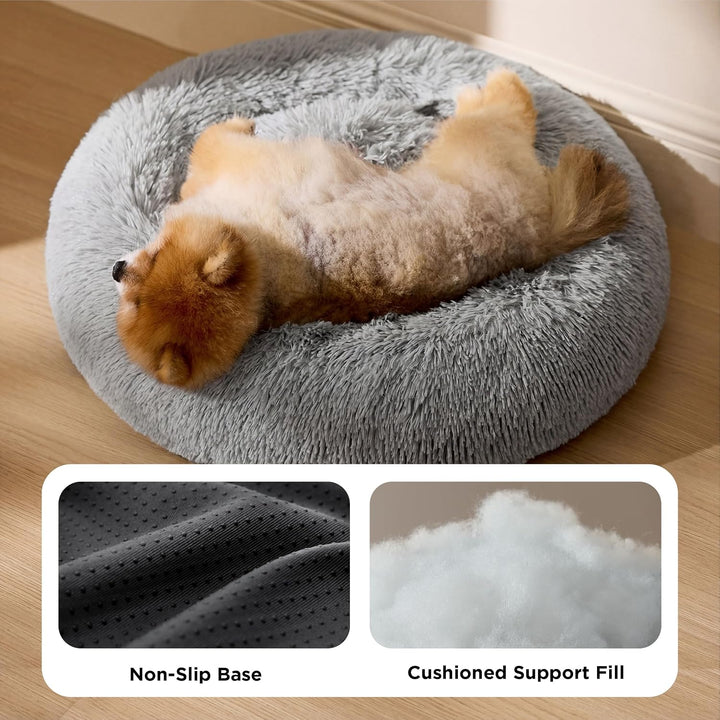 BEDSURE Hundebett waschbar Flauschiges Katzenbett - Ø 60 cm Katzenschlafplatz für Katzen und kleine