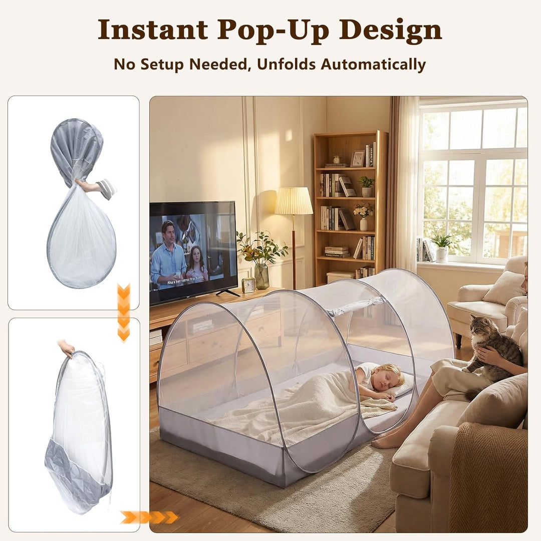Pop-up Moskitonetz, 190 x 90 x 90cm Ultraleichtes Faltbares Moskitonetz für Outdoor Indoor, Gross Tr