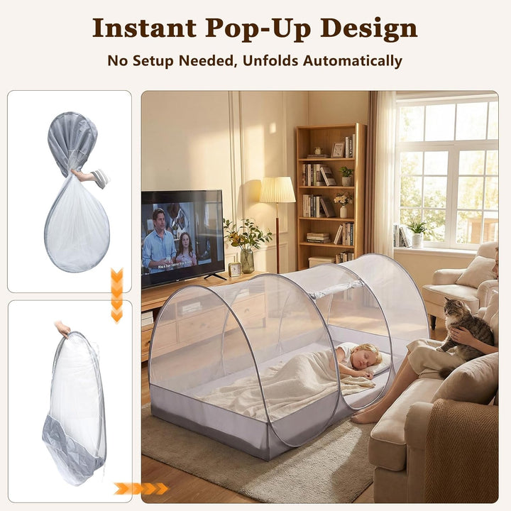 Pop-up Moskitonetz, 190 x 90 x 90cm Ultraleichtes Faltbares Moskitonetz für Outdoor Indoor, Gross Tr