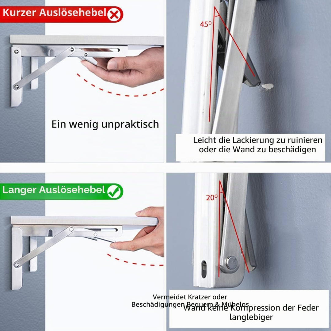 YUMORE Klappkonsole Schwerlast 300mm,YUMORE Regalträger Klappbar Edelstahl Klappregalhalterungen Wan