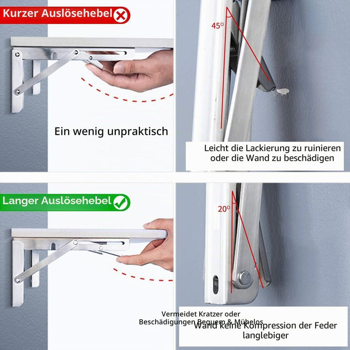 YUMORE Klappkonsole Schwerlast 300mm,YUMORE Regalträger Klappbar Edelstahl Klappregalhalterungen Wan