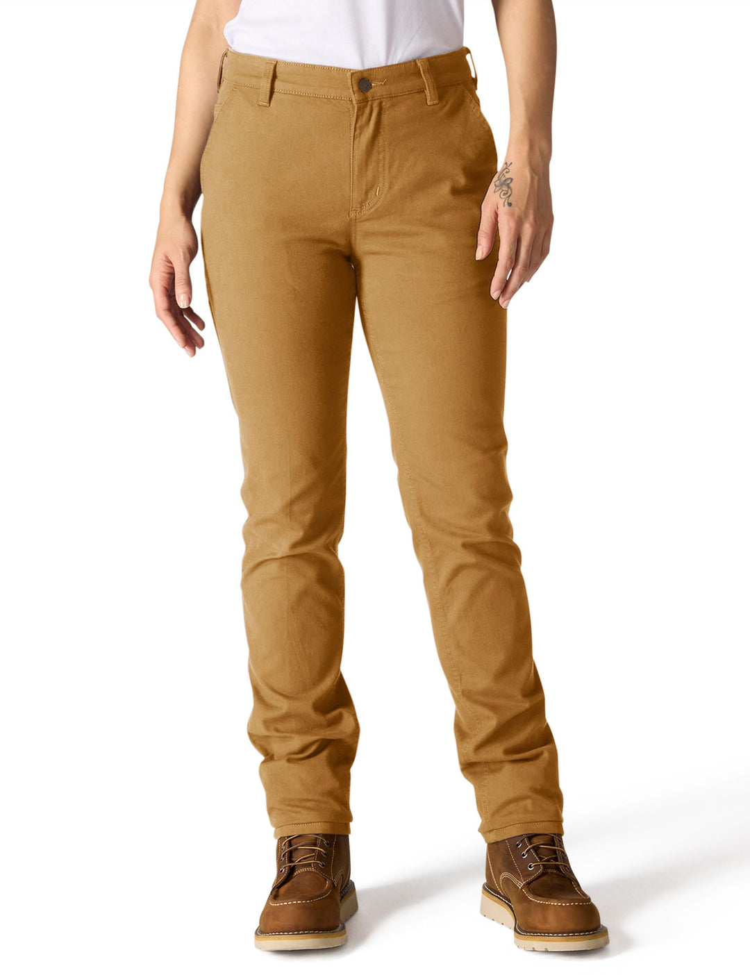Carhartt Damen Arbeitshose The Essential Ashland Pant 2 Lang Braun (Carhartt Brown), 2 Lang Braun (C