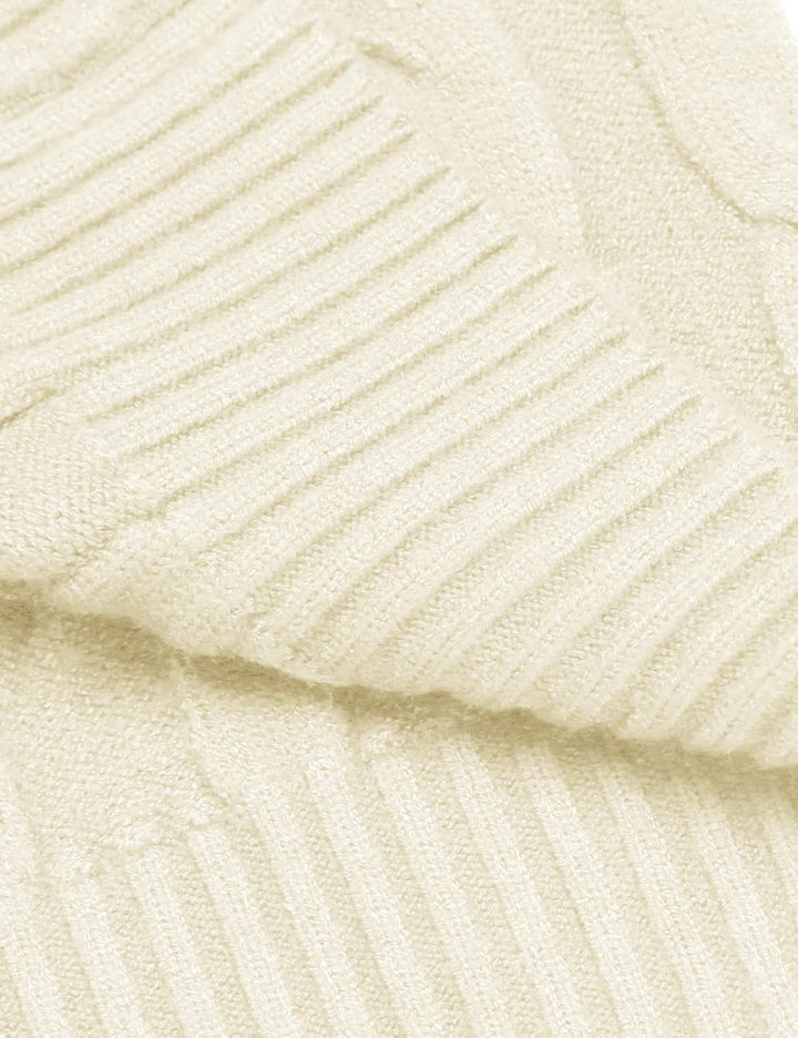 COOFANDY Herren Rollkragen Pullover Zopfmuster Feinstrick Pulli S Beige, S Beige