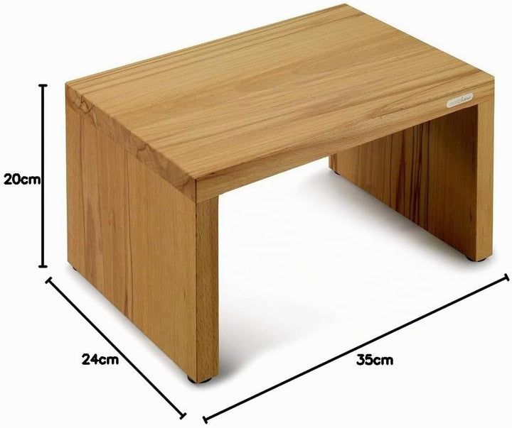 moritzhome Schemel Kernbuche gedämpft, Multifunktionspodest, Massivholzhocker