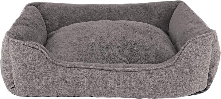 lionto Hundebett meliert Hundekissen Hundekörbchen Bezug abnehmbar, (S) 75x60 cm grau L 75 x B 60 x