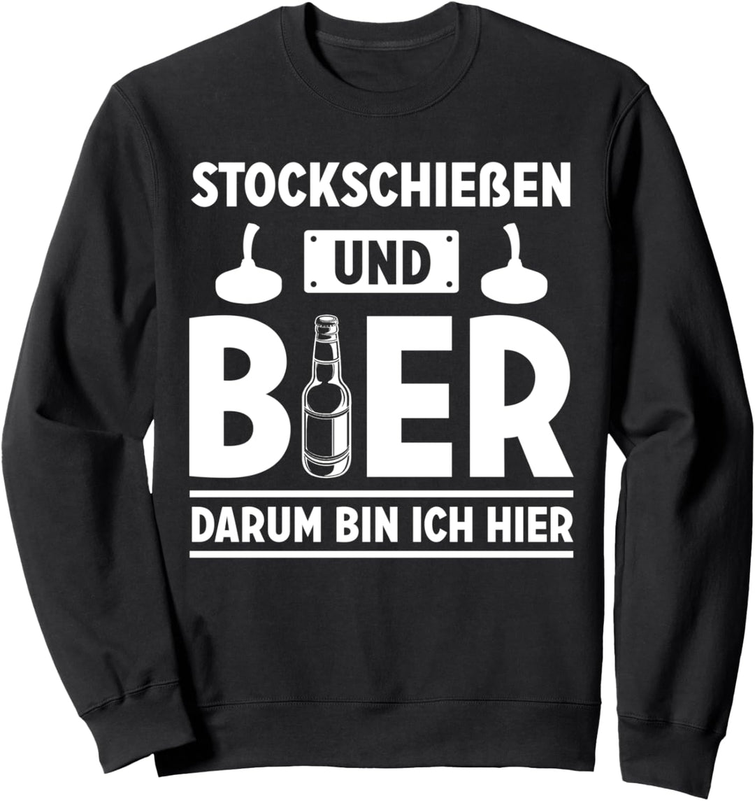 Stockschiessen und Bier T-Shirt Eisstockschiessen Stockschütze Sweatshirt