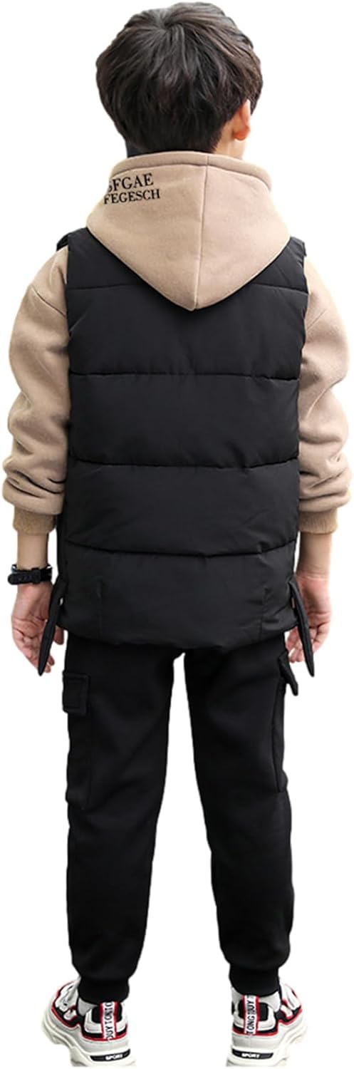 amropi Jungen Hoodie Trainingsanzug Kapuzenpullover Sweatshirt Weste Jogging Hose 3 Stück Kleidungss