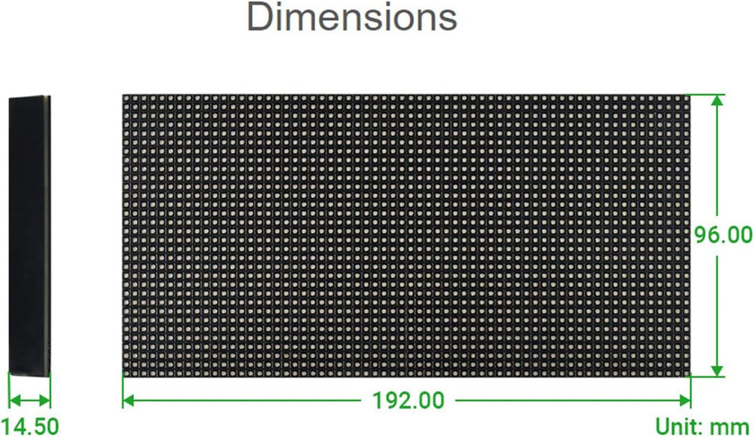 Waveshare 64×32 RGB LED Matrix Panel, 3mm Pitch, 2048 Einzelne RGB LEDs, Nackter Bildschirm, for Ras