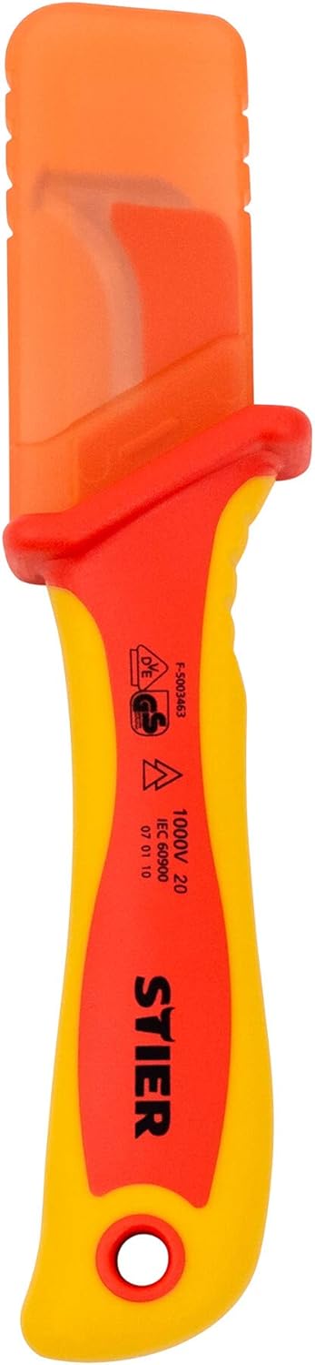 STIER Abmantelungsmesser 180 mm VDE-geprüft, Kabelmesser, Abmantler, geschützte Ausführung, ergonisc