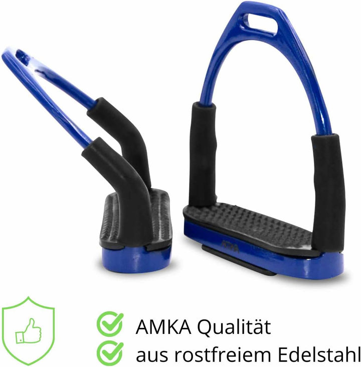 AMKA Steigbügel mit Gelenk dunkelblau Sicherheitssteigbügel Steigbügel Flexible Safety Stirrups Hors