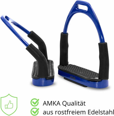 AMKA Steigbügel mit Gelenk dunkelblau Sicherheitssteigbügel Steigbügel Flexible Safety Stirrups Hors