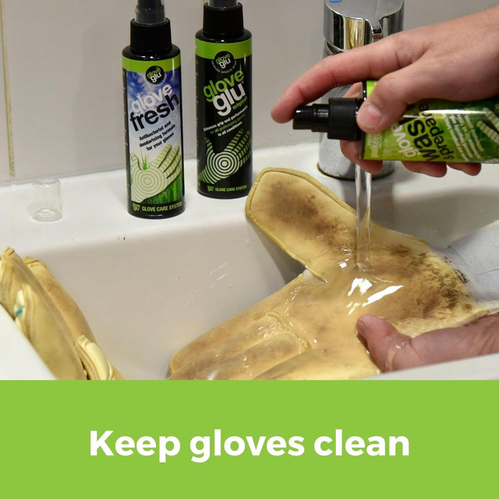 gloveglu Unisex Mega Bundle Grip 'N' WASH, Mega Grip 120ml and 50ml Glove Wash & Prepare. for All Go