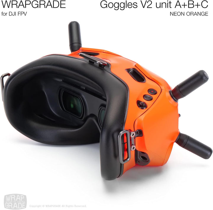 WRAPGRADE Skin Kompatibel mit DJI FPV | Goggles V2 (NEON ORANGE)