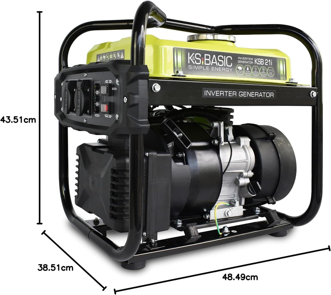 K&S Basic KSB 21i - 4 takt benzin stromgenerator, invertergenerator 2,9 PS mit Automatischer Spannun