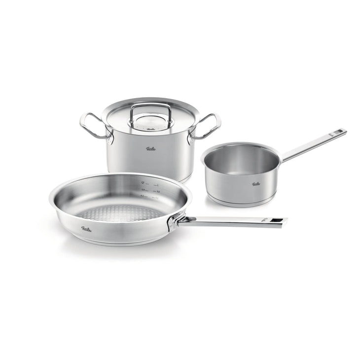 Fissler Original-Profi Collection / Edelstahl-Kochtopfset, 3-teilig, Topf mit Metall-Deckel (1 Kocht