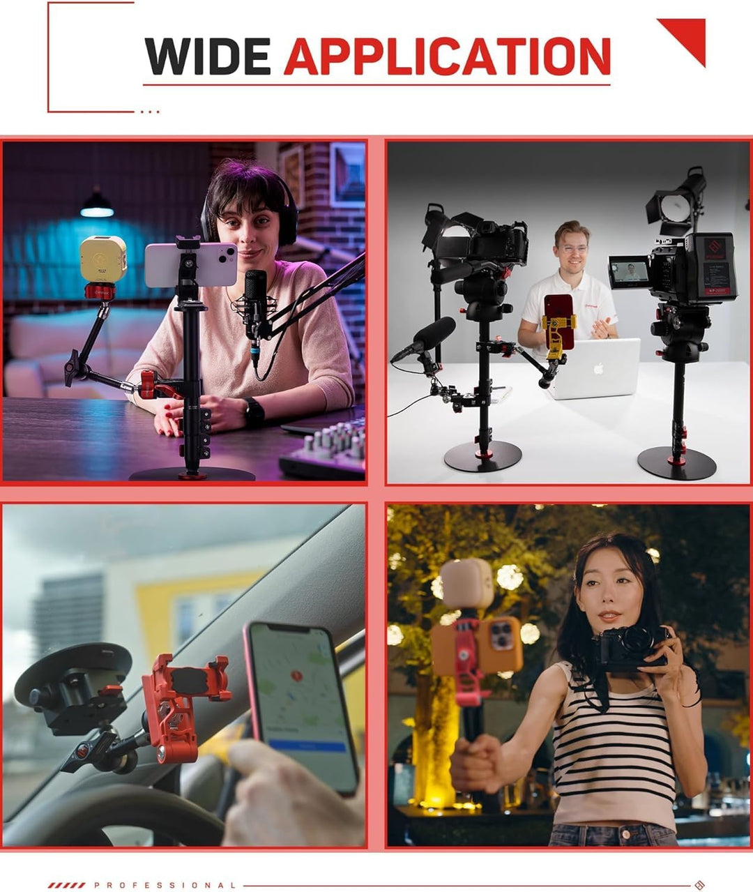 IFOOTAGE Handy Phone Mount Adapter,Faltbare Handyhalterung Stativ mit Kaltschuh, 38 mm Arca-Swiss-Pl