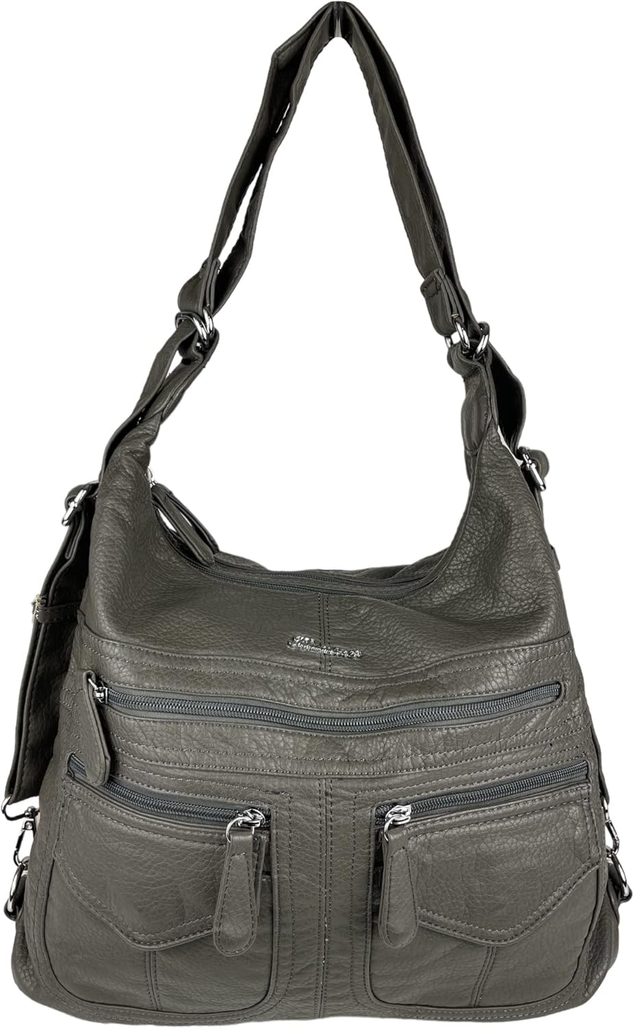 kennydoo Rucksacktasche I 2in1 Damen Rucksack und Handtasche in Einem I Schultertasche einfarbig uni