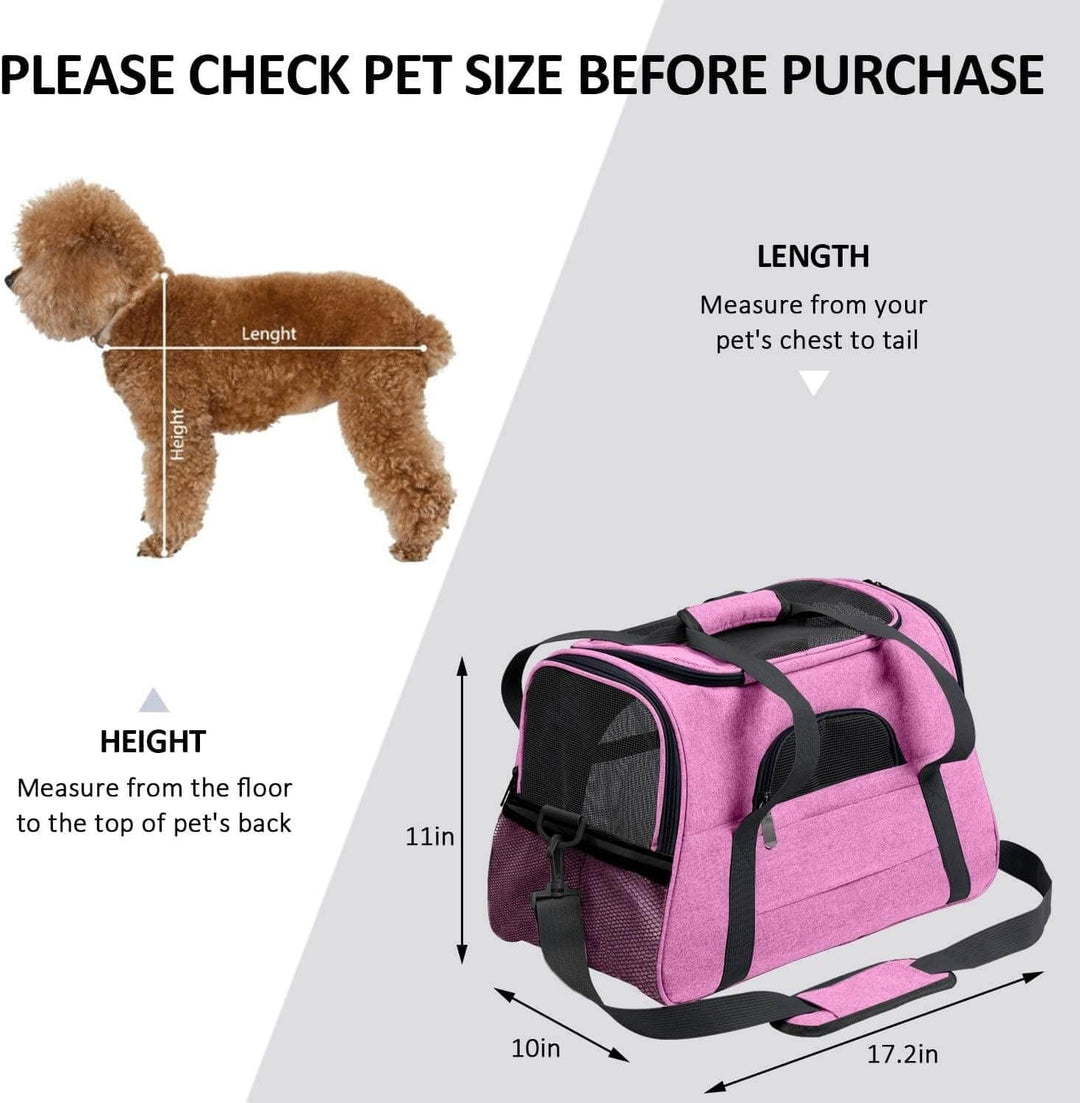 kleine Hunde Transportbox,transportbox Katze, Atmungsaktive und Faltbare Hundebox mit Verstellbarem,