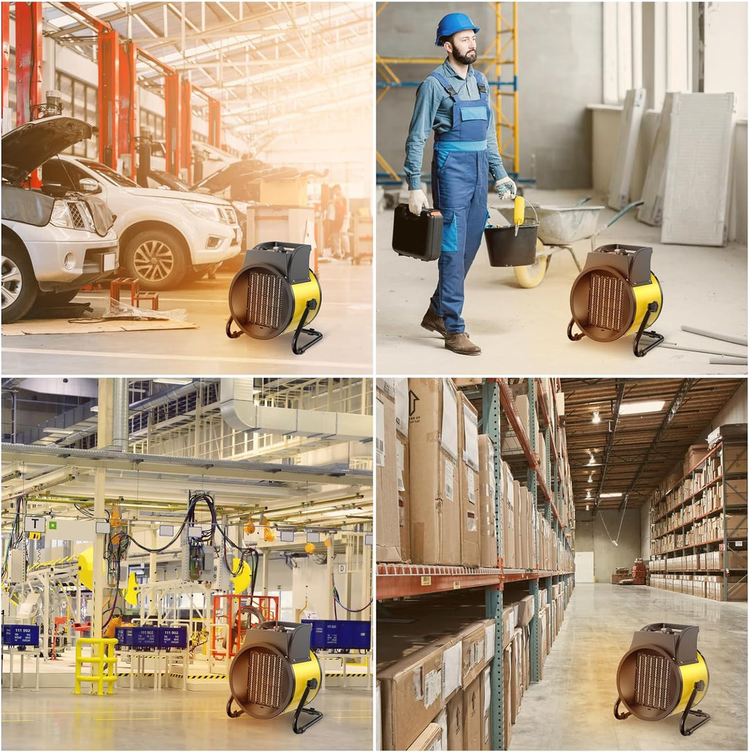 Heizlüfter 5000 Watt Keramik Heizstrahler Elektroheizer Bauheizer Bautrockner mit Thermostat Heizger