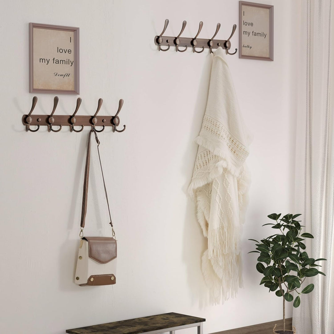 Dseap Garderobenleiste - Schwerlast Garderobenhaken Mit 5 Dreifachhaken, Edelstahl Wandgarderobe, Kl