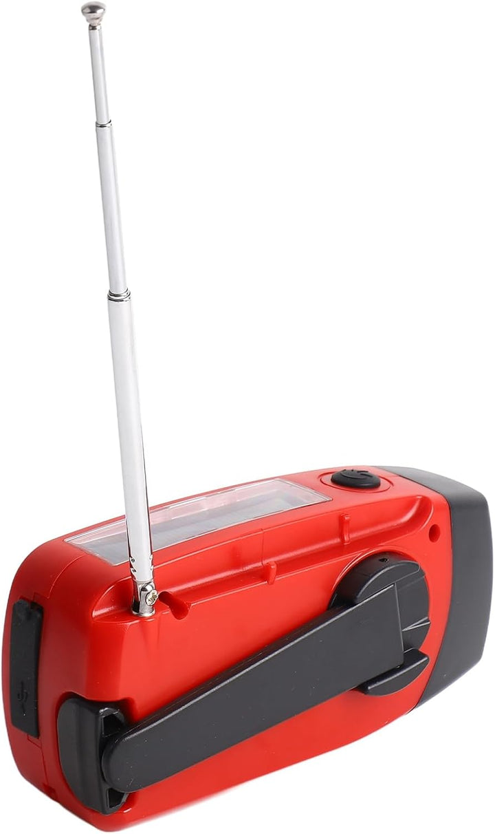 Notfallradio, Handkurbel-Solarbetriebenes AM FM NOAA-Wetterradio mit 3 LED-Leuchten, 1200-mAh-, für