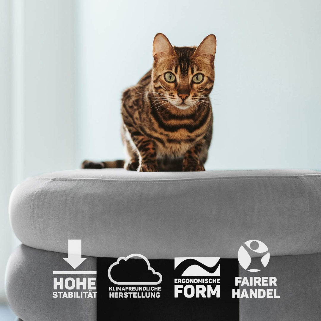 CanadianCat Company | Hundehöhle Choupette | Grau | Hundebett, Kuschelhöhle und Hocker für Hunde