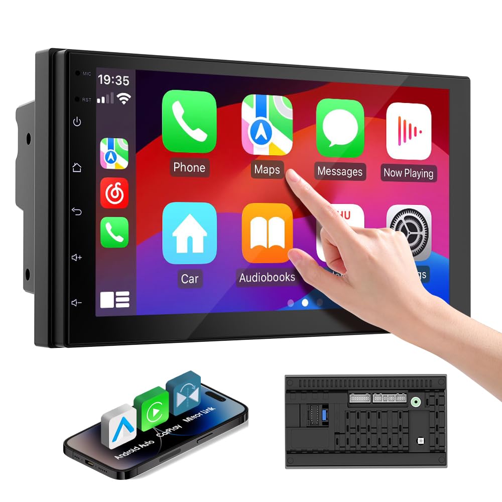 2 Din Autoradio 7 Zoll HD Touchscreen, Wireless Apple CarPlay & Android Auto, Bluetooth, SWC | Unive