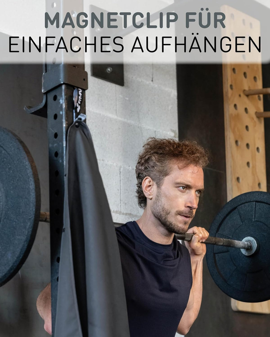 Fit-Flip Fitness Handtuch - mit Magnet und Reissverschluss Tasche - Gym Handtuch aus Mikrofaser für