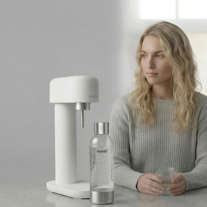 Mysoda: Hochwertiges und BPA-freies Premium 1 Liter Wasserflasche für Wassersprudler, Deckel und Bod