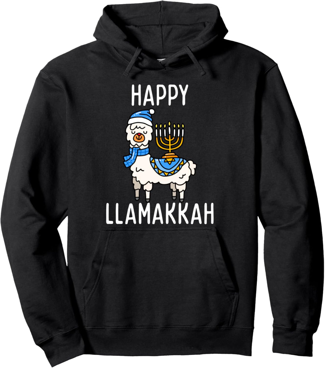 Glücklich Llamakkah Chanukka Lama Menorah Chanukah Alpaka Pullover Hoodie