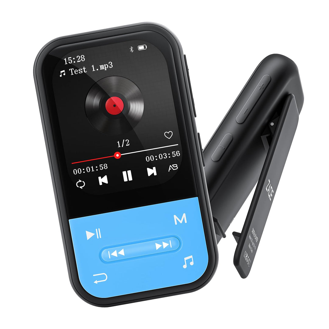 128GB MP3 Player - Clip MP3 Player mit Bluetooth 5.3, tragbarer Musikplayer mit FM-Radio, Sprachaufn