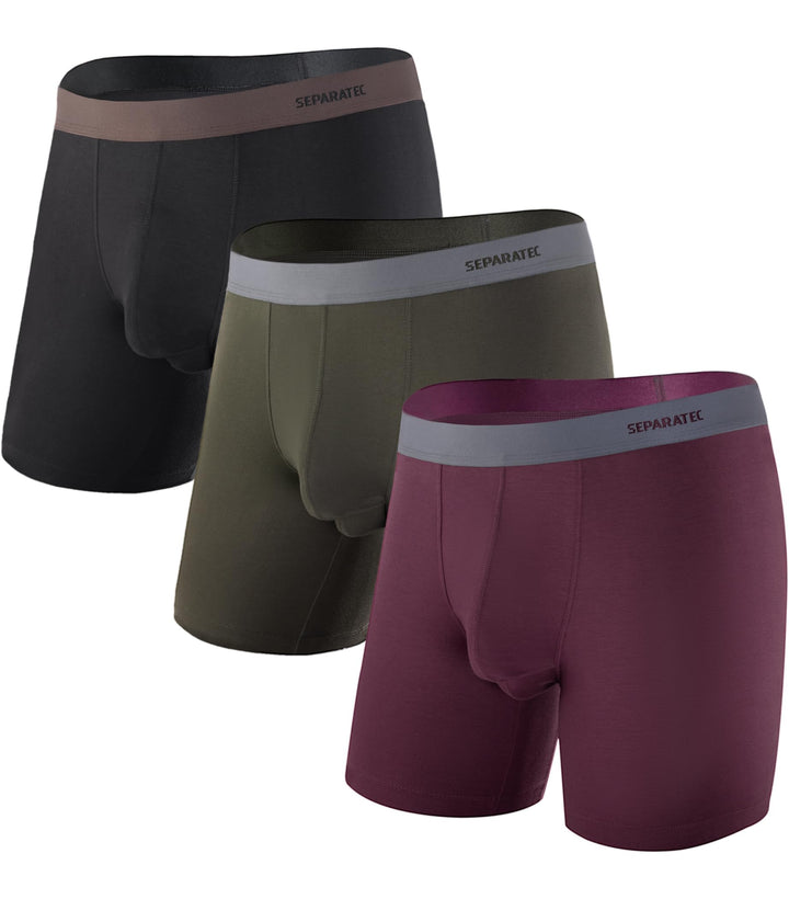 Separatec Herren Boxershorts, Herren Unterhosen aus Bambus-Viskose, atmungsaktiv und weich, Doppelbe