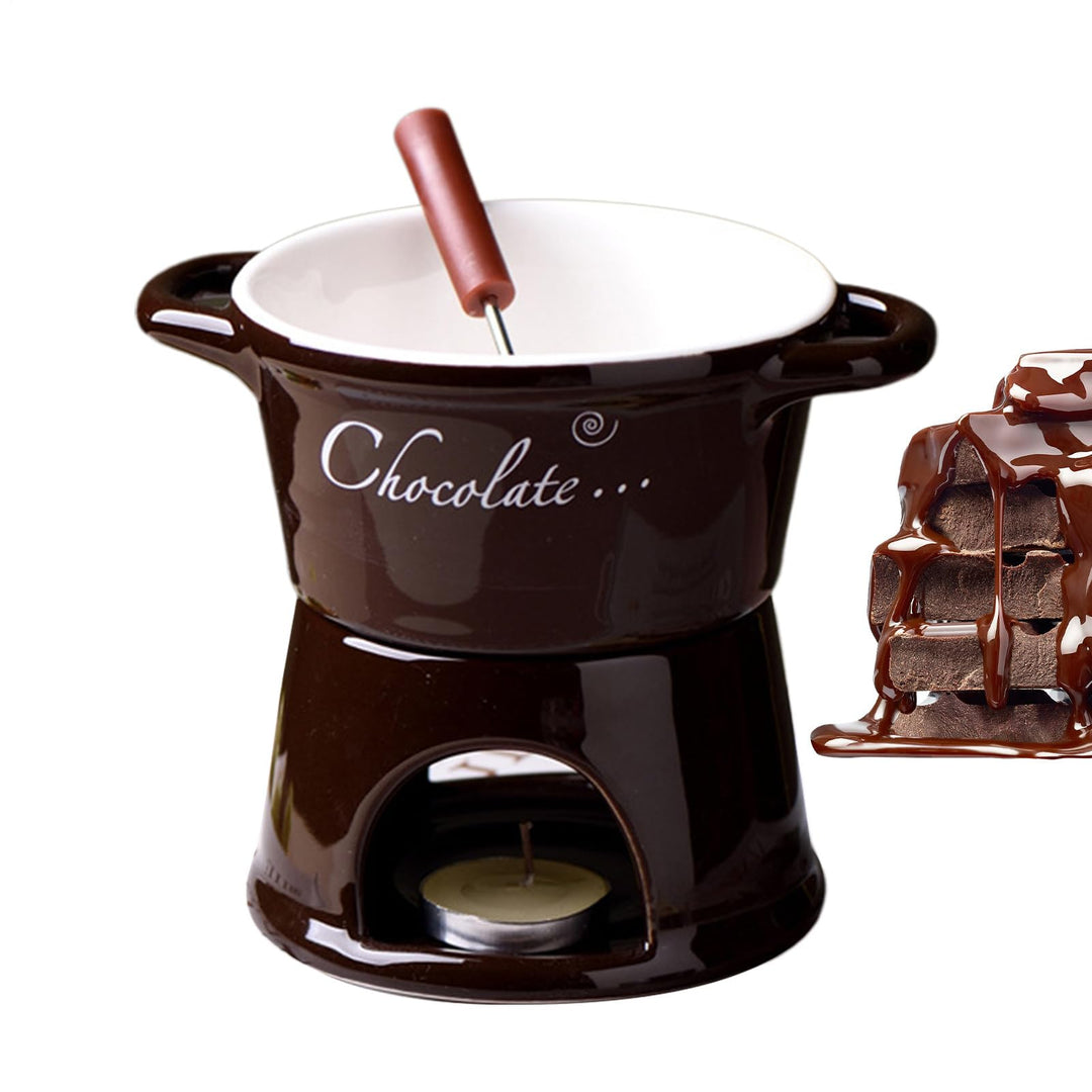 Aakluk Schokoladenfondue Set | Tragbares Keramik-Schokoladen-Hot-Pot-Becher-Set Mit Gabeln | Multifu