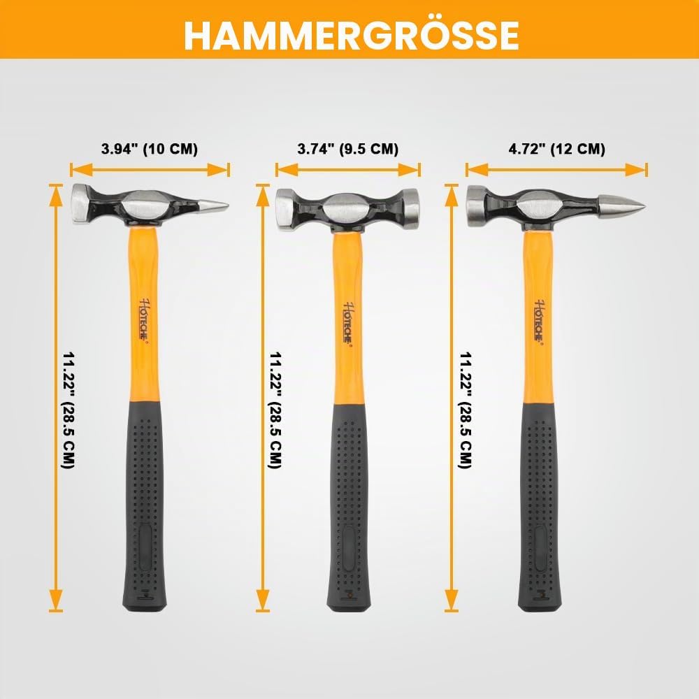 HOTECHE 7-tlg Ausbeulwerkzeug Karosserie Werkzeug Set, inklusive Schlaghammer, Spitzhammer, Meisselh