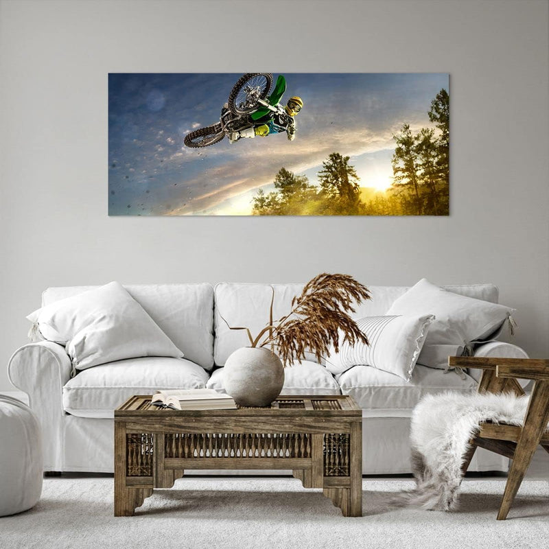 Wandbilder Dekoration Wohnzimmer Motorrad Extrem Spass Wettbewerbe Panorama Bilder auf Leinwand 120x