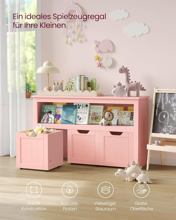 VASAGLE Kinderregal, Spielzeugaufbewahrung für Kinder, Aufbewahrungsschrank, Spielzeugschrank, Aufbe
